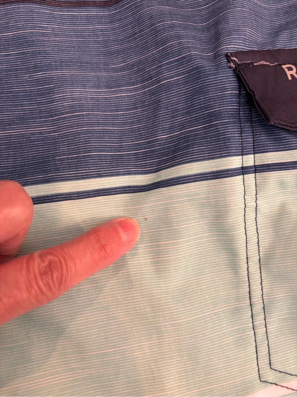Men's Rip Curl Striped Blue Green Boardshorts - Size 36. EUC